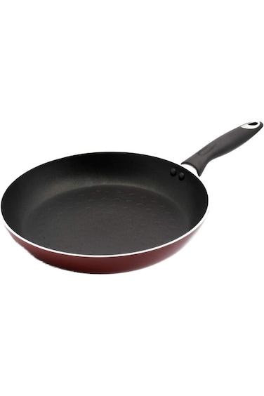 Royalford Aluminum Non Flat Fry Pan 1 Piece, Red