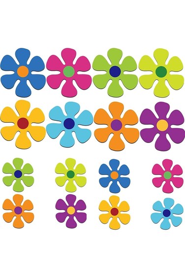 TERRIFI Car Magnet Decorations Magnetic Flower Decals Fridge Magnets 60s Multi-Color Flower Cutout