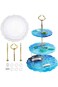 SYOSI 3 Tier Cake Stand Party Food Server Display Set Dessert Stand Slate White Cake Stand Porcelai