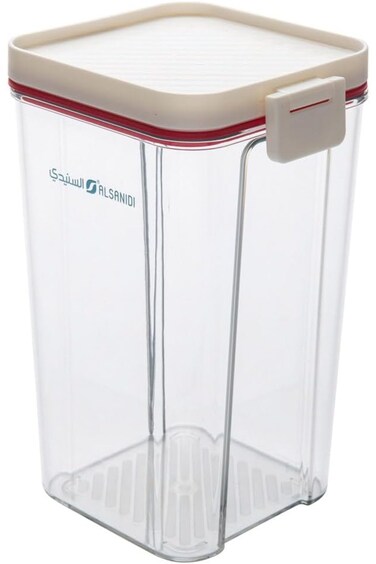 السنيدي، صندوق تخزين محكم الإغلاق، صندوق تخزين طعام محكم الإغلاق، شفاف، 12×10.3×18.2 سم 693223060534