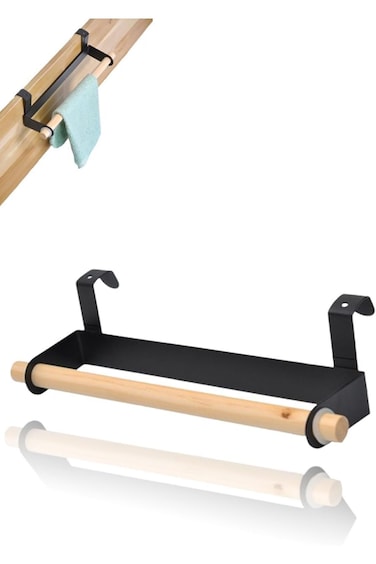 رف تخزين ورق المطبخ Honwor®، حامل مناشف فوق باب الخزانة، صندوق مناديل موفر للمساحة أو