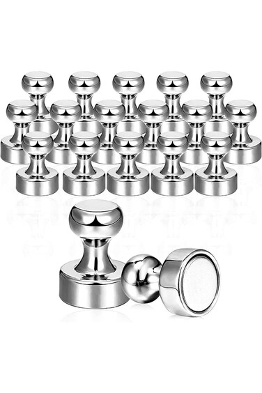 ELECDON Drawing Pin, 18pcs Metal Magnetic Push Pins, Practical Fridge Magnets, Perfect for Whiteboa