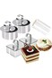 KASTWAVE Food Display Ring Set, 9 Pieces 3.15 Inch, with 3 Inch Cake Ring and Cooking Press, Stainl