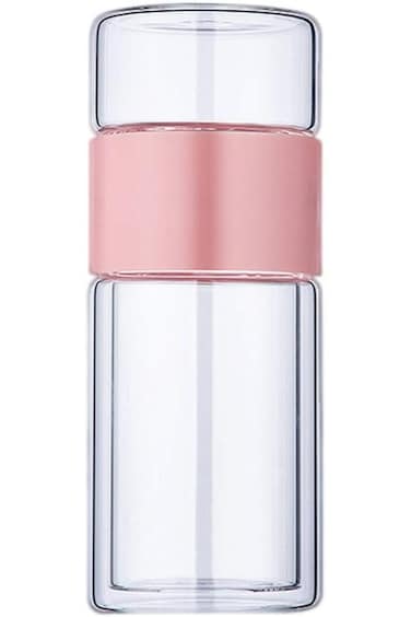 Oasisgalore 1pc Tea Separator Cup Tea Bottle Tea Water Bottle Tea Separation Cup Double Layer Glass