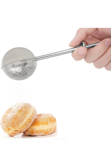 KASTWAVE Flour Duster for Baking, 304 Stainless Steel Powdered Sugar Shaker, Tea Infuser Filter wit
