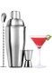 Large Stainless Steel Cocktail Shaker Set - 24 Ounce Mixed Drink Shaker - Martini Shaker Set With B
