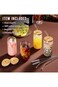 Drinking Glasses with Bamboo Lids and Glass Straw 4pcs Set - 16oz Can Shaped Glass Cups, Beer Glass