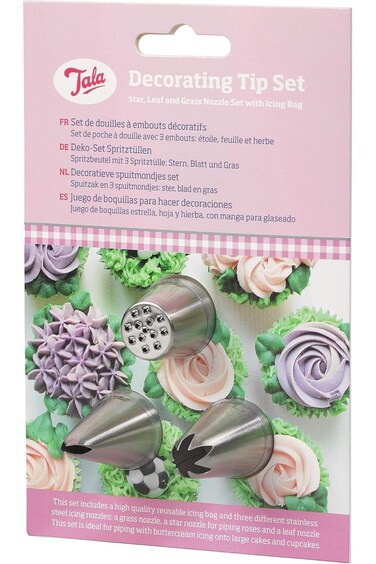 Tala 3 Nozzles with Icing bags for grass, leaves and flowers