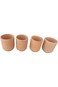 Natural Stoneware Synthetic Free Ceramic Drinking Cup, 4 Piece Drinking Water Cups, Natural Crock