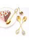 SYOSI Small Stainless Steel Dessert Spoons Set with Ceramic Handles - Elegant Tiny Coffee Mixing Sp