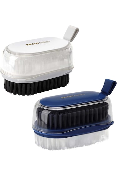 فرشاة خضراوات مكونة من قطعتين، فرشاة تنظيف الطعام بشعيرات صلبة وناعمة على الوجهين، فرشاة تنظيف البطاطس والخضراوات