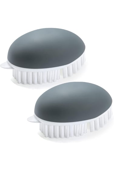 Oasisgalore 2Pack Vegetable Brush, Non-Slip Grip Potato Scrubber Veggie Brush with Flexible and Har