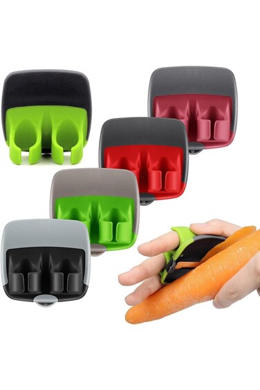 5 Pieces Finger Vegetable Peeler Palm Peeler Kitchen Onion Slicer Carrot Peeler Veg Peeler with Com