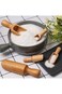 ALMEKAQUZ 6 Pcs Bath Salt Scoop, Wooden Scoops for Canisters, 3 Big 3 Smalll Natural Beech Wooden S