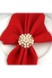 12 pcs Chic Hotel Restaurant Simulated Pearl and Diamond Inlaid Napkin Rings - Perfect for Valentin