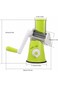 Cheese Grater Manual Rotary Vegetable Slicer Fruit Chopper Roller Grater with 3 Stainless Steel Rot