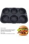 6 Cavity Hamburger Bun Mould, Round Oven Tray Silicone Burger Bun Baking Tray Cupcake Pan for Homem