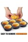 6 Cavity Hamburger Bun Mould, Round Oven Tray Silicone Burger Bun Baking Tray Cupcake Pan for Homem