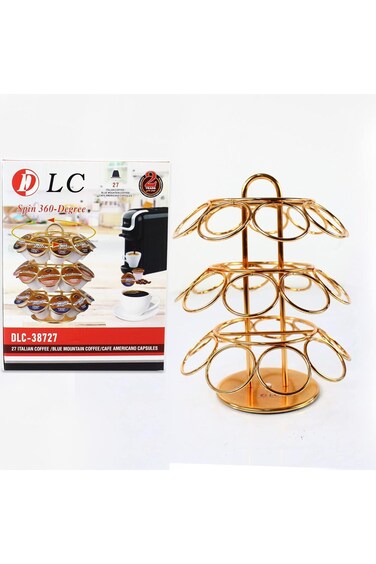 D LC Coffee Capsules Stand   Spins 360-Degrees   Holds 27 Pcs Coffee Capsules   Modern Chrome Desig