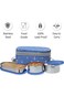 Milton Corporate Lunch Stainless Steel Containers Set of 3, Blue