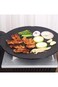 Luqeeg Korean Grill Pan, Double Handle BBQ Griddle, Nonstick Round Griddle Grill Pan Outdoor Stoves