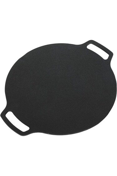 Luqeeg Korean Grill Pan, Double Handle BBQ Griddle, Nonstick Round Griddle Grill Pan Outdoor Stoves