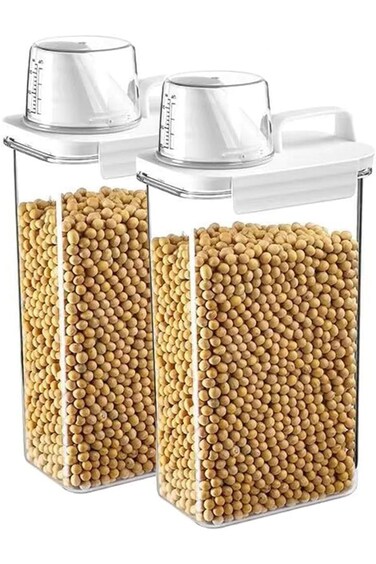 Durku 2 Piece Cereal Containers Storage, Airtight Large Dry Food Storage Containers with Pouring Sp