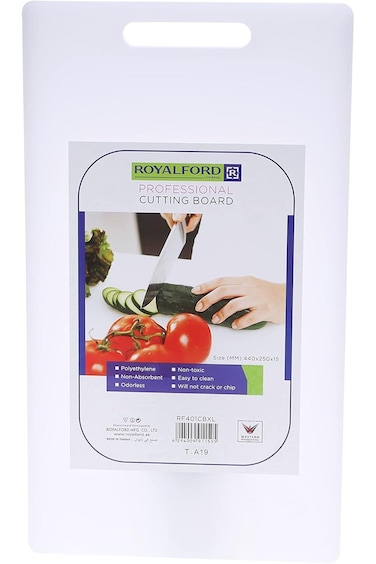 Royalford Chopping Board - Cutting Board with Non-Slip Base- Perfect for Fruits &amp; Vegetables -Hangi