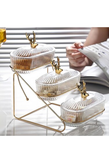 Snack Serving Tray with Lid and Removable Dish Bowls Serving Platter,Candy and Nut Serving Containe