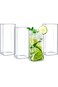 Jjojcll Drinking Glasses 13 oz,Thin Square Glasses Set of 4,Lead-Free Square Glass,Glass Drink Tumb