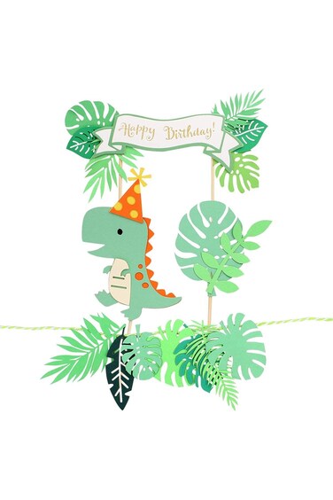 KASTWAVE 22 Pcs Dinosaur Cake Topper Cupcake Toppers for Wild Animal Theme Birthday Party, Cake Dec