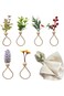 KASTWAVE Spring Napkin Rings, Set of 6 Easter Napkins Ring Farmhouse Green Leaf Floral Napkin Rings