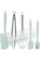 TERRIFI Heat Resistant Silicone Cooking Utensils Set, 5 Pcs Nonstick Spatula Set for Baking and Mix