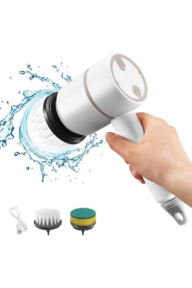Joyzzz Electric Spin Scrubber, Cordless Portable Shower Cleaning Brush with 3 Rotating Speeds and 2