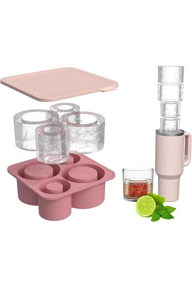 KOWVOWZ Ice Cube Tray for Stanley Cup Silicone Ice Cube Bottle With Lid for 30/40 oz Cup Ice Cube M