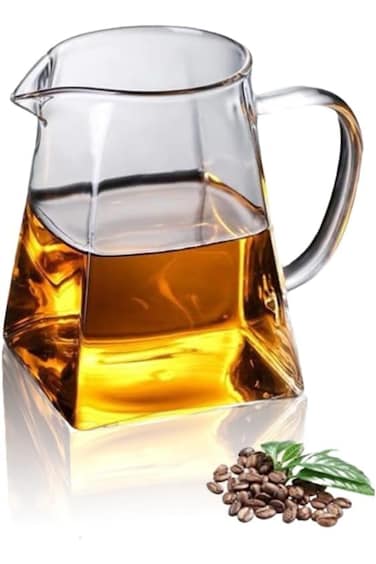 كوب شاي وماء من زجاج البورسليكات المقاوم للحرارة Sweet seven®، سعة 350 مل - كوب شفاف مناسب للقهوة والشاي S