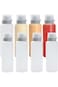 SYOSI 8-Pack Condiment Squeeze Bottles, 5-Nozzle, Transparent, Reusable, 12 oz, Polypropylene, Kitc