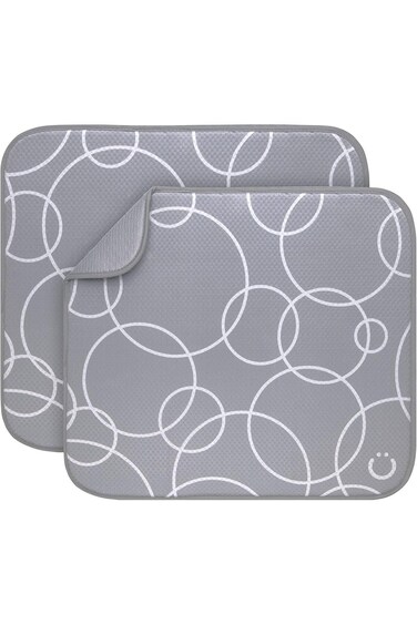 Ubbi Microfiber Dish Drying Mat, Baby Bottle Drying Mat, Kitchen Counter Dish Mat, Pack of 2