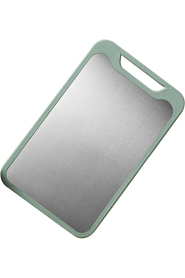 Double Sided Kitchen Cutting Board, 304 Stainless Steel Cutting Board for Kitchen Meat Vegetable Fr