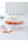 Trust Pro Clear 6 in 1 Acrylic Round Multi Function Cake Stand with Lid/Cake Server/Nuts Bowl/Dip B