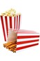 XIEHE Red Striped Popcorn Boxes - Carnival Parties Mini Paper Popcorn and Candy Containers, Party S