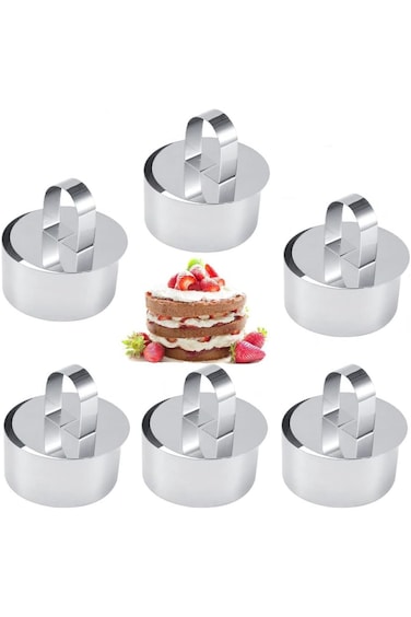 KASTWAVE Mousse Cake Mold Mousse Rings 304 Food Grade Stainless Steel Cake Circle Cake Mold with Pu