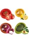 KOWVOWZ 4-Pack Silicone Onion-Shaped Fruit &amp; Vegetable Storage Containers, Reusable, Fresh Preserva
