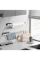 Tazweeq Paper Towel Holder, Self-adhesive or Drilling Paper Towel Holder Under Cabinet, Brushed Nic