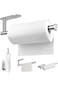 Tazweeq Paper Towel Holder, Self-adhesive or Drilling Paper Towel Holder Under Cabinet, Brushed Nic