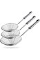HSpiow Spider Strainer Skimmer Spoon, Set of 3 Sizes Frying Spoon Stainless Steel Fryer Scoop Wire