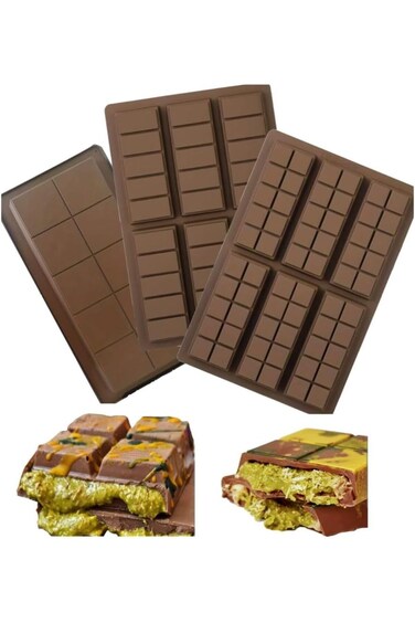 Set of 3 Premium Quality Dubai Chocolate Bar Silicone Molds for Making Dubai Chocolate Bar