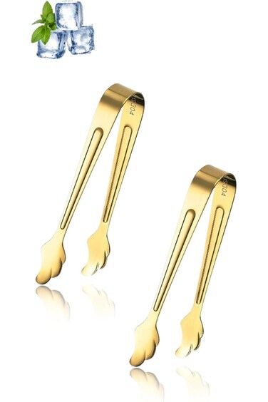 ملقط ثلج صغير من الفولاذ المقاوم للصدأ من Sweet seven®، مقاس 4.13 بوصة، للحلوى والسكر، للقهوة والشاي والمقبلات