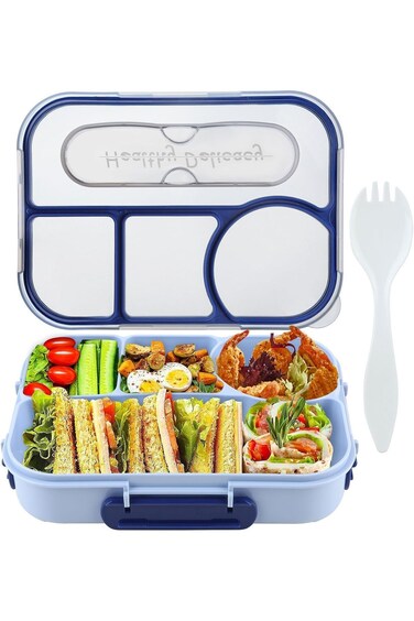 Azonee Lunch Box, Lunch Containers for Adults, Bento Lunch Box for Men Women, 1100ML, 4 Compartment