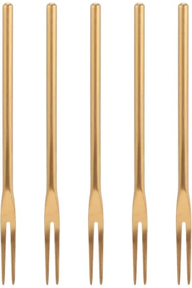 5 قطع شوكة الفاكهة الفولاذ المقاوم للصدأ الأصالة لطيف كعكة الحلوى شوكة صغيرة للمنزل بار المكتب الصلبة